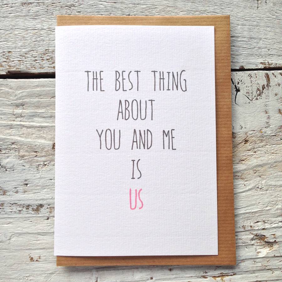 'The Best Thing About You And Me' Skinny Card By momo+boo ...