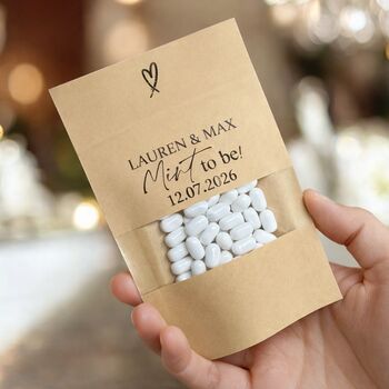 Personalised Mint To Be Wedding Favour Pouch For Guests, 4 of 4