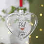 Couples Personalised Mistletoe Glass Christmas Bauble, thumbnail 2 of 8