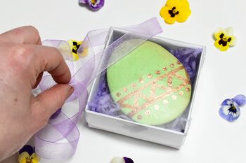 Large Hand Painted Easter Egg Macaron, 4 of 4