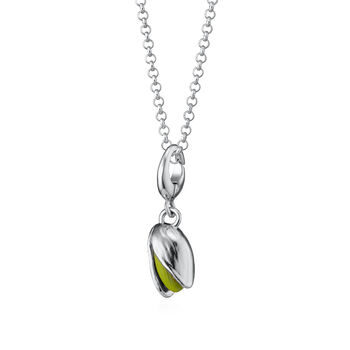 Sterling Silver Pistachio Nut Charm Necklace, 2 of 6