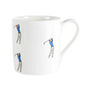 Golfer Illustration Fine Bone China Mug, thumbnail 2 of 3