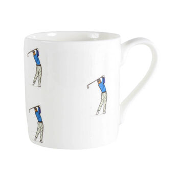 Golfer Illustration Fine Bone China Mug, 2 of 3