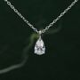 One Carat Moissanite Solitaire Pear Cut Pendant Necklace In Sterling Silver, thumbnail 1 of 12