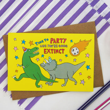 Dinosaur Birthday Card, Funny Birthday Card, 2 of 3