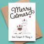 Personalised Cat Portrait Christmas Card, thumbnail 1 of 5