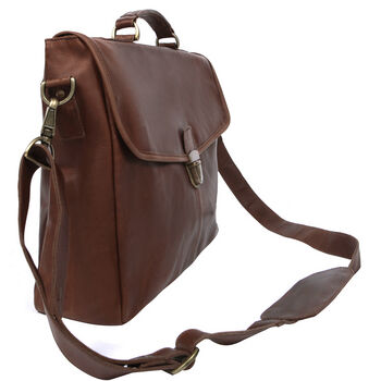 Personalised Leather Yale Clip Up Satchel, 4 of 8