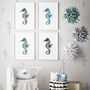 Reusable Plastic Stencils Five Seahorse With Brushes, thumbnail 3 of 5
