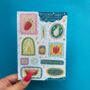 Illustrated Letterbox Garden Stamps Sticker Sheet, thumbnail 1 of 4