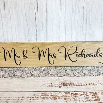 Wooden Wedding Sign Mr And Mrs Keepsake Decoration, 12 of 12