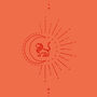 Leo Fire Sign Glowing Coral Yoga Mat, thumbnail 8 of 10