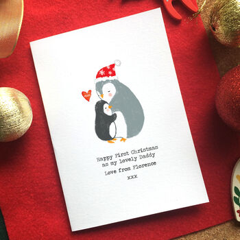 Personalised Happy First Christmas Daddy And Mummy Card, 3 of 3
