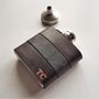 Personalised Mixed Leather Hip Flask, thumbnail 1 of 8