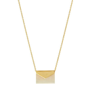 Gold Plated White Envelope Necklace, 2 of 3