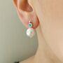Pearl And Garnet Cabochon Earrings, thumbnail 3 of 7