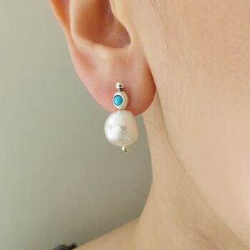 Pearl And Garnet Cabochon Earrings, 3 of 7