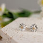 Daisy Silver And Solid Gold Studs, thumbnail 3 of 6