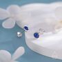 Sterling Silver Tiny Lapis Lazuli Stud Earrings, thumbnail 6 of 11