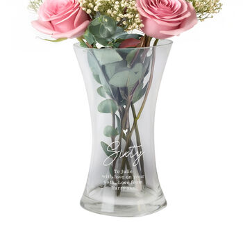 Personalised Any Age Birthday Glass Vase, 4 of 4