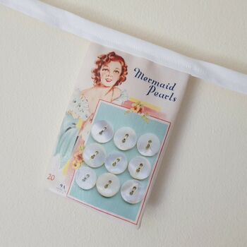 Vintage Style Button Cards Fabric Bunting, 8 of 8