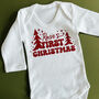 Baby's First Christmas Personalised Babygrow, thumbnail 2 of 8