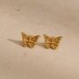 Butterfly Stud Earrings 18k Gold Plated, thumbnail 5 of 8