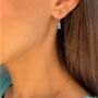 Turquoise Baguette Drop Hoop Earrings, thumbnail 2 of 7