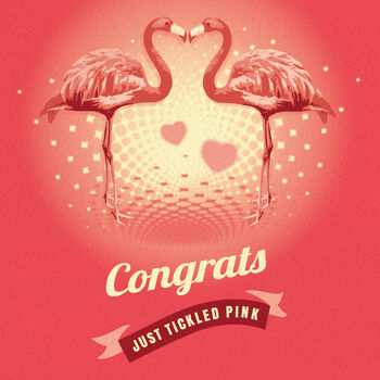 Wedding Or Engagement Card ‘Pink Flamingos’, 3 of 4