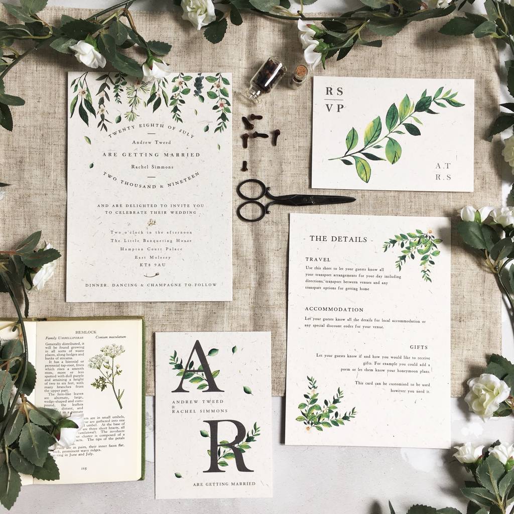 Greenery Botanical Wedding Stationery, 1 of 12
