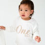 Personalised Big 'One' Embroidered First Birthday Sweatshirt Jumper, thumbnail 1 of 8