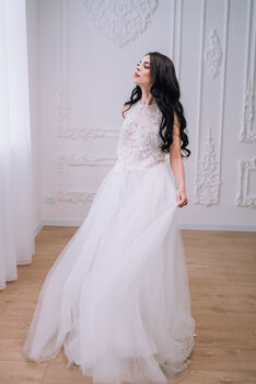 Sleeveless Wedding Dress Topper Lace Bridal Top, 4 of 12