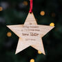 Personalised Wooden Christmas Star Memorial Bauble, thumbnail 4 of 7