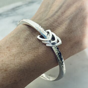 Personalised Wide Bangle With Triangle Charms, 3 of 9