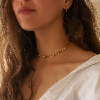 Thick 18 K Gold Link Chain Necklace Set, 9 of 12