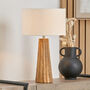 Natural Mango Wood Textured Cone Table Lamp, thumbnail 1 of 8