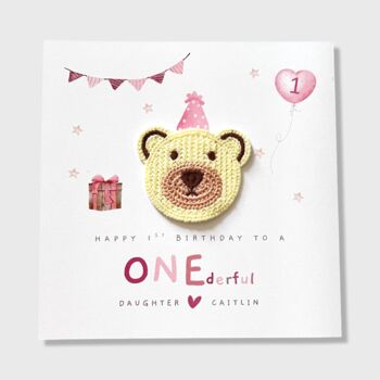 Personalised 1st Birthday Card Daughter Granddaughter Niece, 5 of 5