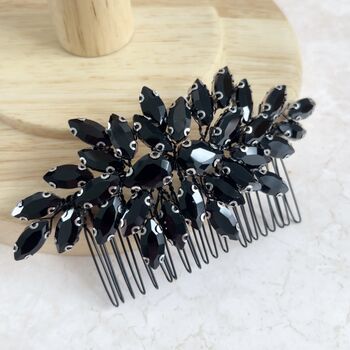 Black Crystal Hair Comb, 2 of 7