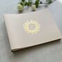 Recycled Leather Album Featuring Personalised Wreath, thumbnail 1 of 6