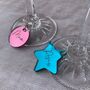 Personalised Teal Star Wine Glass Charm, thumbnail 3 of 5