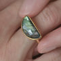 Hald Moon Gemstone Ring In Gold Vermeil Plated, thumbnail 2 of 7