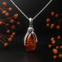 Personalised Sterling Silver Baltic Amber Penguin Necklace, thumbnail 2 of 8