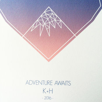 Adventure Awaits Geometric Heart Love Print, 4 of 5