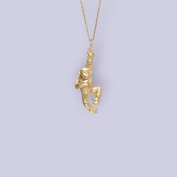 Cheeky Monkey Necklace In 18ct Gold Plated Silver, 2 of 12