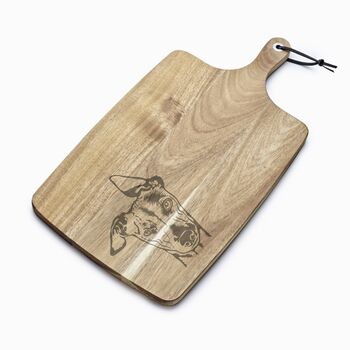 Personalised Whippet Engraved Acacia Serving Board, 2 of 2