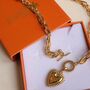 18 Kt Gold Sacred Heart Toggle Necklace, thumbnail 4 of 7