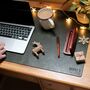 Bonded Leather Personalised Home Office Desk Mat Christmas Gift For Him Or Her, thumbnail 1 of 12