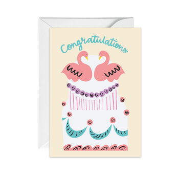 Congratulations Kitsch Wedding Cake Card, 2 of 2