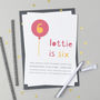 Personalised Balloon Party Invitations, thumbnail 1 of 4