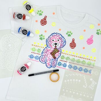 Doodle Poo Christmas Decoration T Shirt Painting Box, 8 of 9