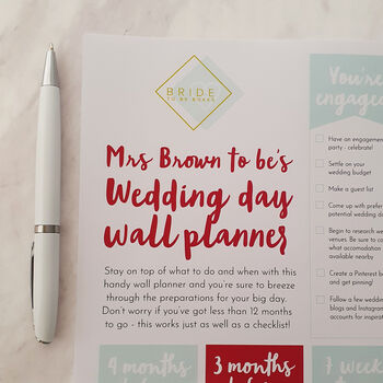 Personalised Wedding Wall Planner, 8 of 10